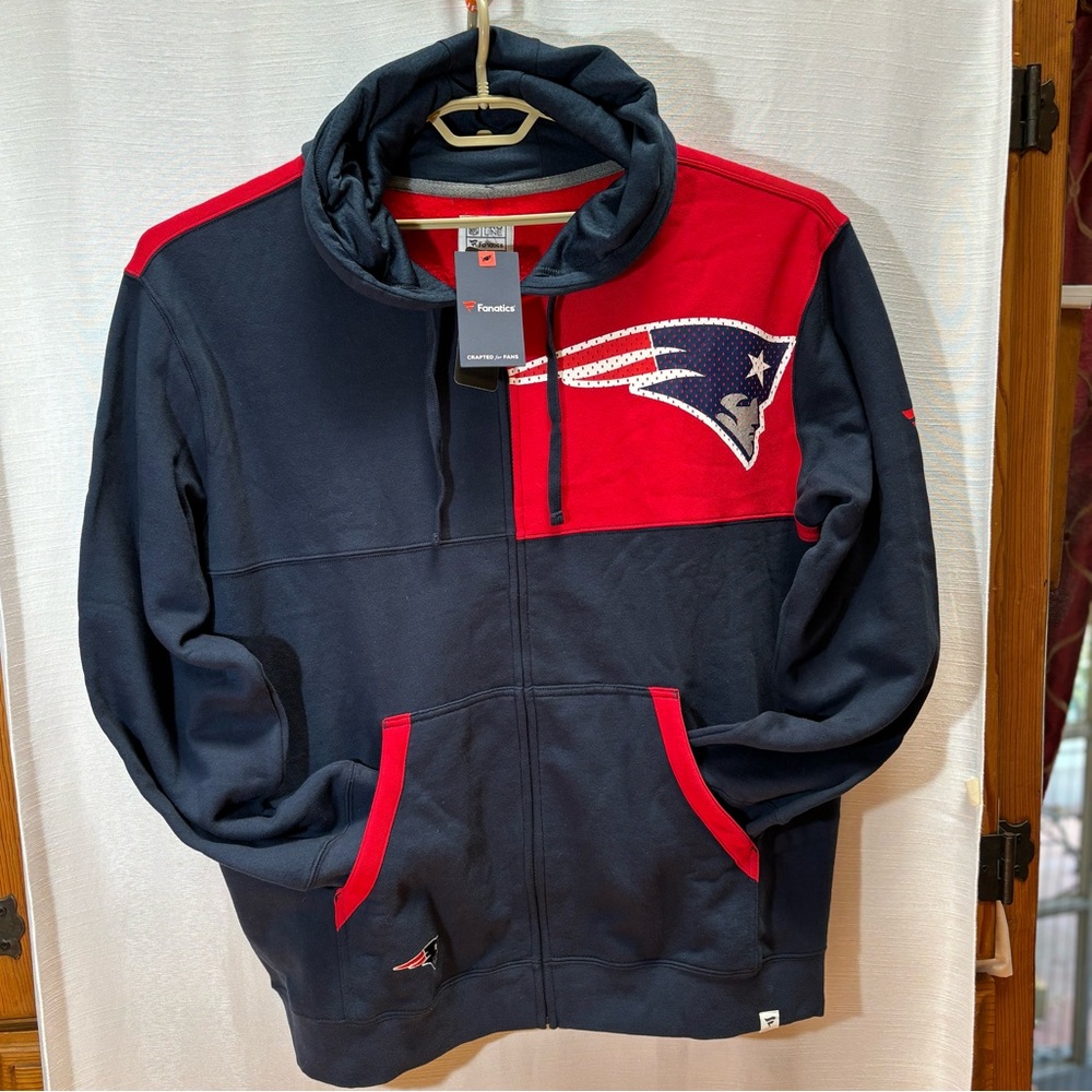 New England Patriots NFL ProLine Fanatics Full Zip Hoodie NICE! NWT 2 front pock